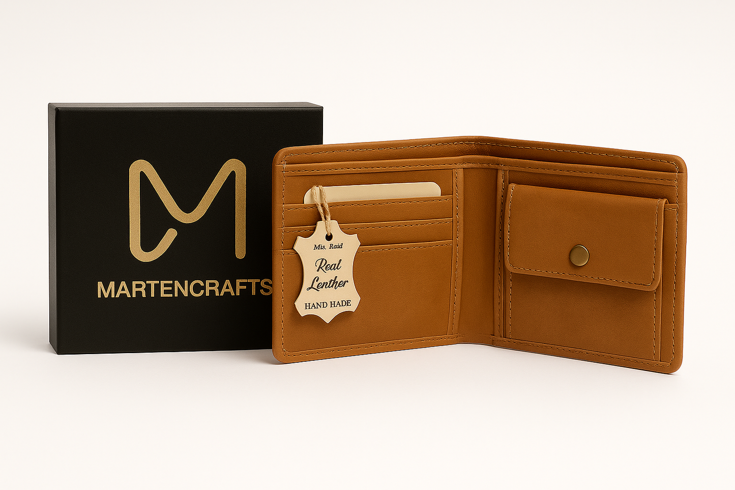 Brown Genuine Leather Wallet for Men – Classic Bifold by Marten Craft