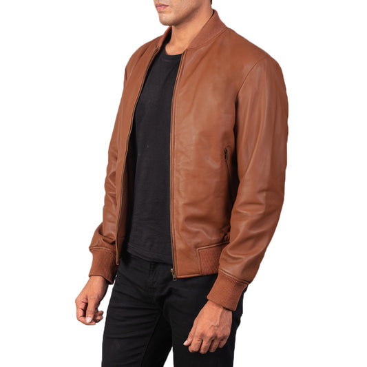 Brown Leather Bomber Jacket – Classic, Timeless & Stylish by Marten Craft