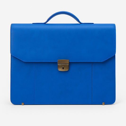 Blue Executive Leather Briefcase – Premium Genuine Leather Office Bag by Marten Craft