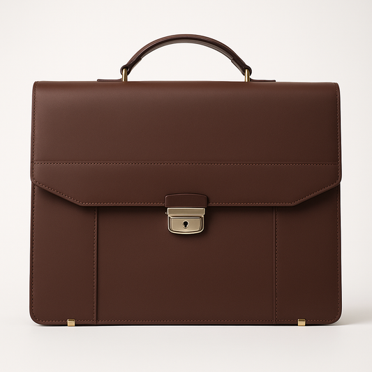 Brown Executive Leather Briefcase – Genuine Leather Office Bag by Marten Craft