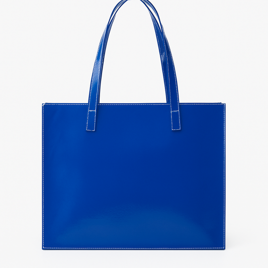 Blue Leather Tote Bag for Women – Genuine Leather Handbag by Marten Craft