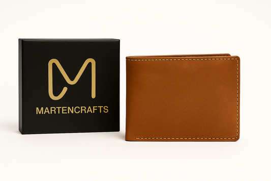 Brown Genuine Leather Wallet for Men – Classic Bifold by Marten Craft
